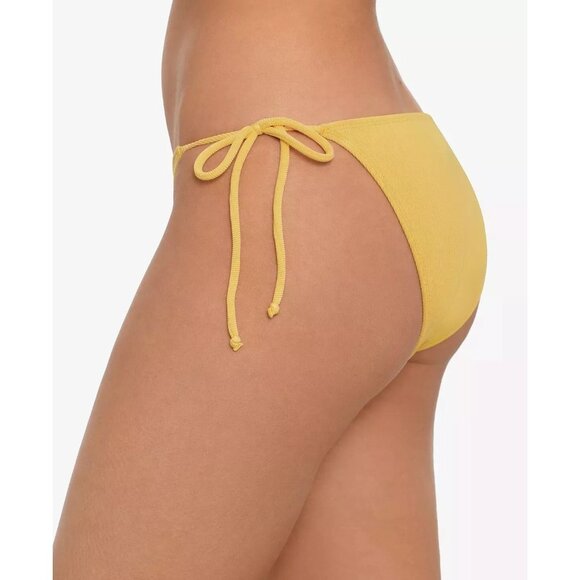 Salt & Cove Yellow Ribbed Bikini Bottoms With Side Tie Size L - Picture 2 of 11